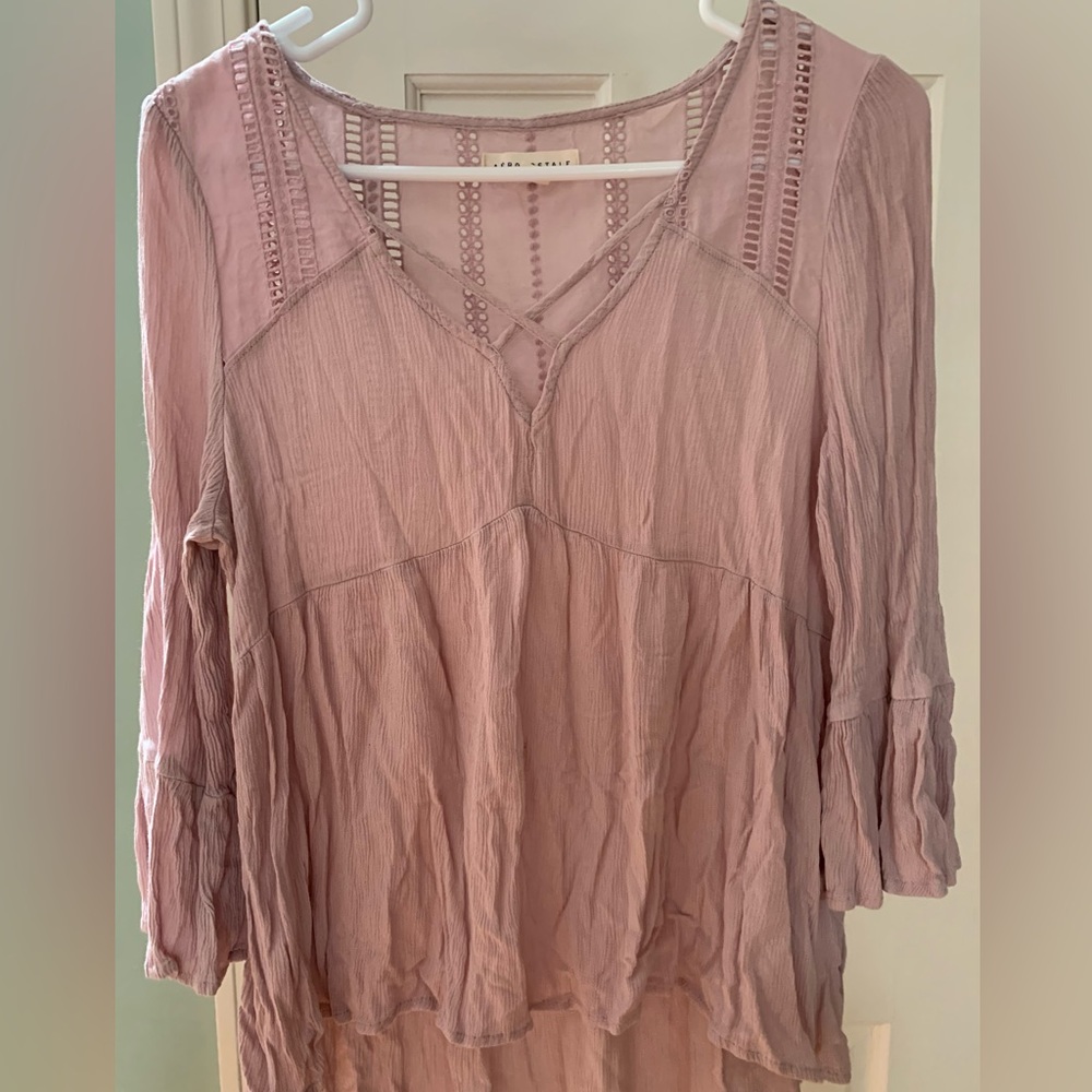 Women’s Medium Aeropostale Purple Tunic Top with 3/4 Sleeves